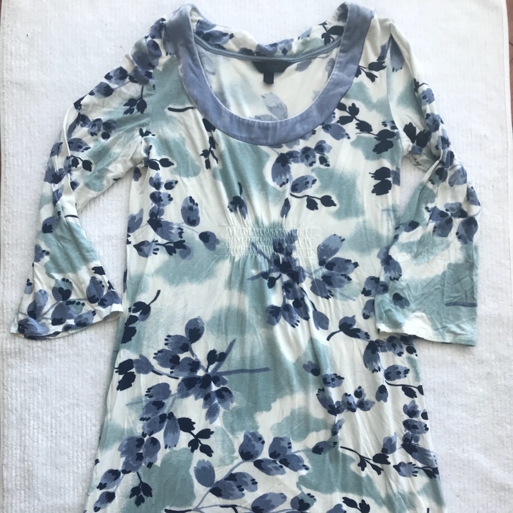 Soma Small White Blue Floral Casual Lounge Dress